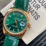 Swiss V3 Rolex Day-Date 36 Green and Gold Watch AAA Replica